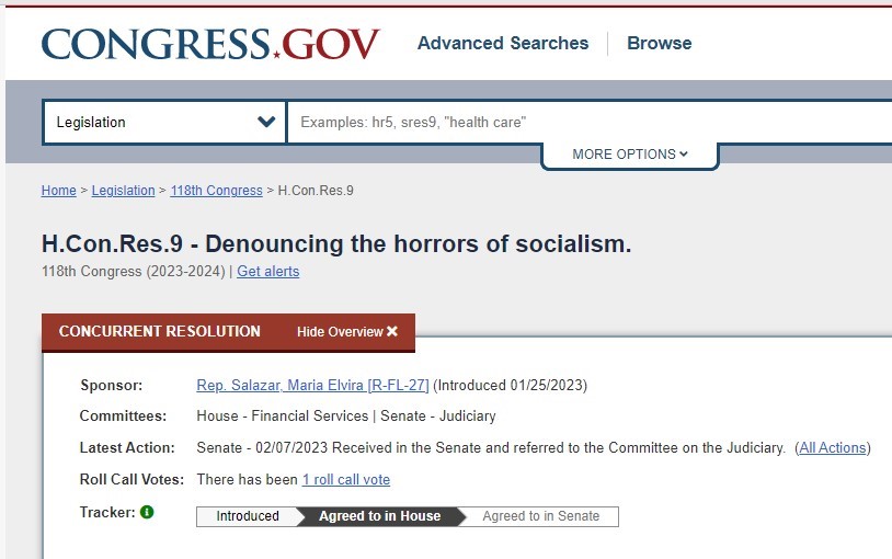hosue vote socialism